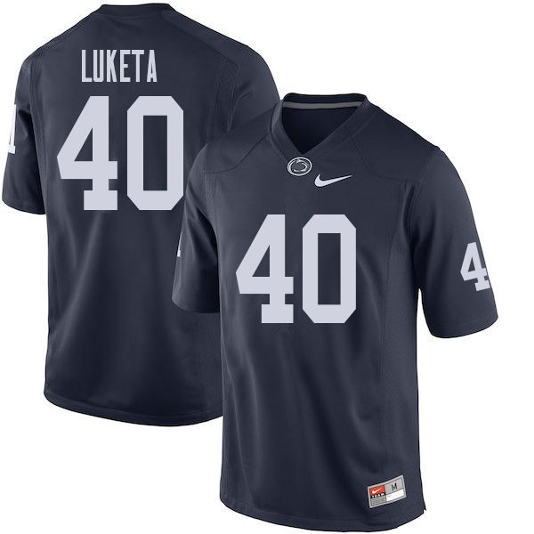Men #40 Jesse Luketa Penn State Nittany Lions College Football Jerseys Sale-Navy